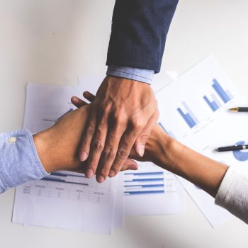 Image of business, Concept of Teamwork people joining hands.